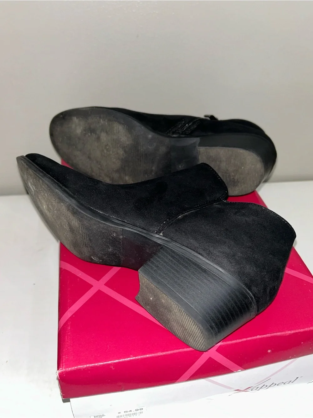 Xappeal Black Suede Ankle Booties size 8.5